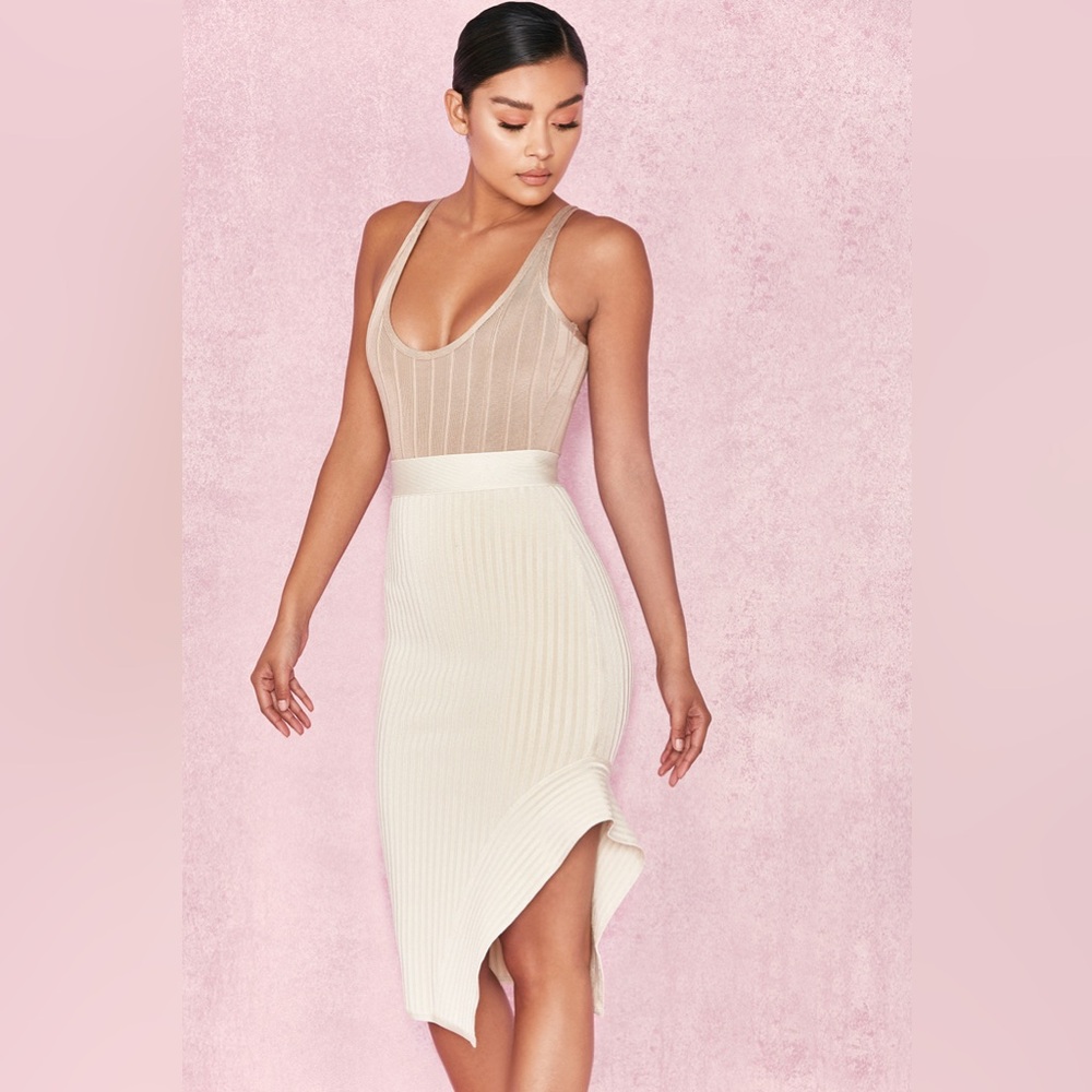 House of CB Dray bandage skirt XS Cream, BNWT